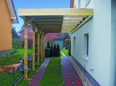 Einzelcarport 7006 Akzent als Wandmontage mit Lichtband
